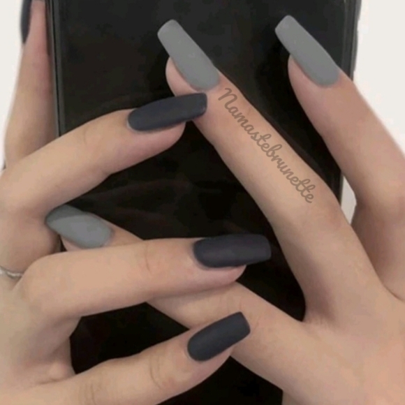 2/$16 Gray Ombre Coffin Press On Nails - Picture 1 of 13